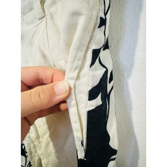 CAROLINA K Off-White Black Floral Abstract Design Zai Button Fly Trousers Size S - Picture 9 of 15